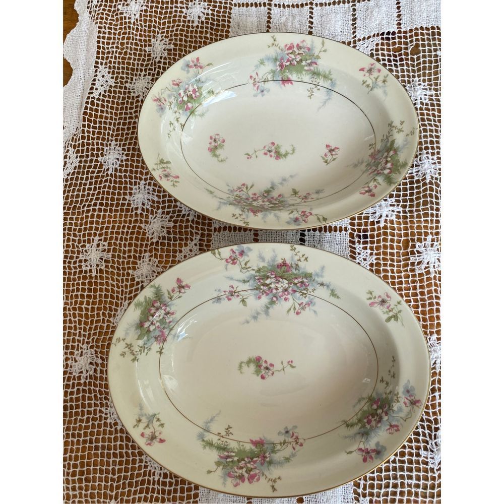 Theodore Haviland New York vegetable serving bowls. Apple Blossom pattern set of